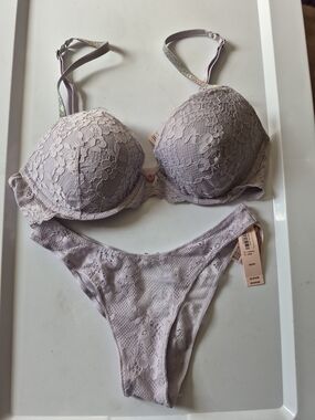 Lace Push-Up Bra & Bra Set - Lavender